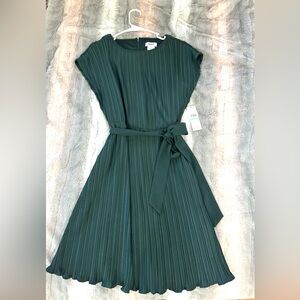 DKNY Emerald Green Pleated Dress Size 8 BNWT Super Flattering